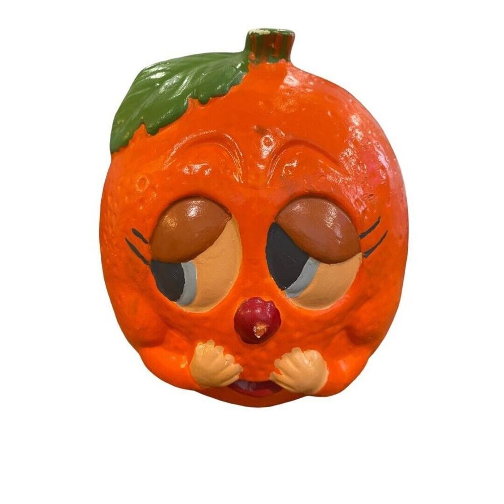 Vintage Anthropomorphic Hand-Painted Ceramic Orange Florida 5" tall